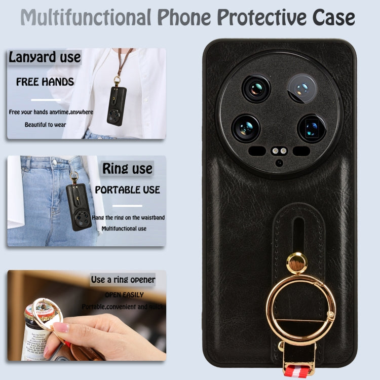 Custodia per telefono posteriore in pelle con cinturino, For Xiaomi 14 Ultra, For Xiaomi Redmi 13C 4G/Poco C65, For Xiaomi 14 Pro, For Xiaomi 14