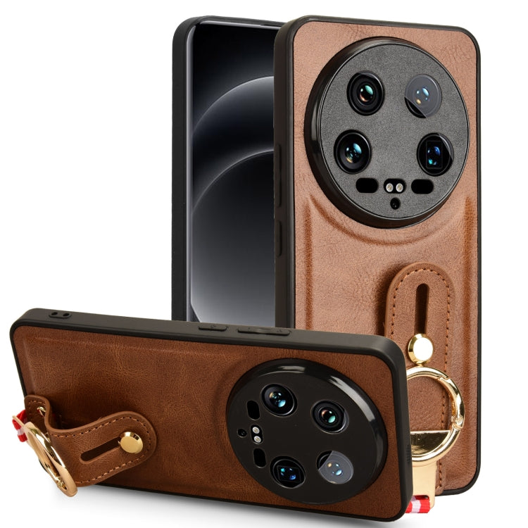 Custodia per telefono posteriore in pelle con cinturino, For Xiaomi 14 Ultra, For Xiaomi Redmi 13C 4G/Poco C65, For Xiaomi 14 Pro, For Xiaomi 14