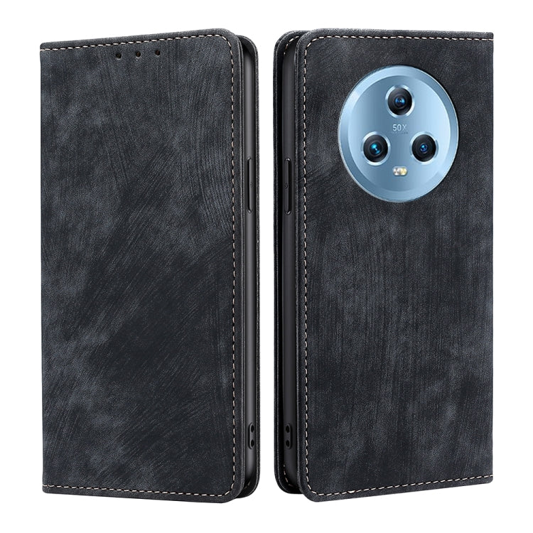 Custodia per telefono in pelle magnetica con spazzola antifurto RFID, For Honor Magic5, For Honor Magic5 Pro, For Honor X5 4G, For Honor X40