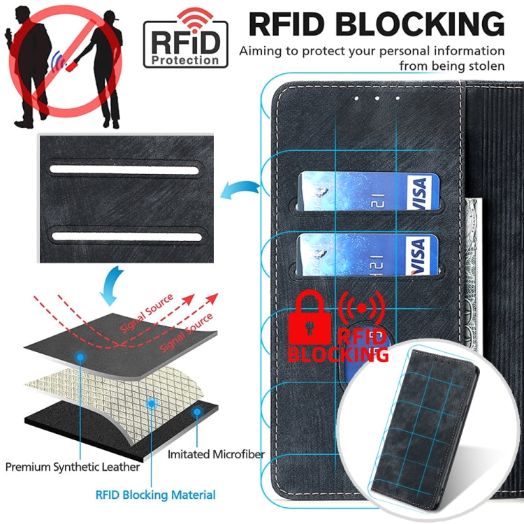Custodia per telefono in pelle magnetica con spazzola antifurto RFID, For Honor Magic5, For Honor Magic5 Pro, For Honor X5 4G, For Honor X40