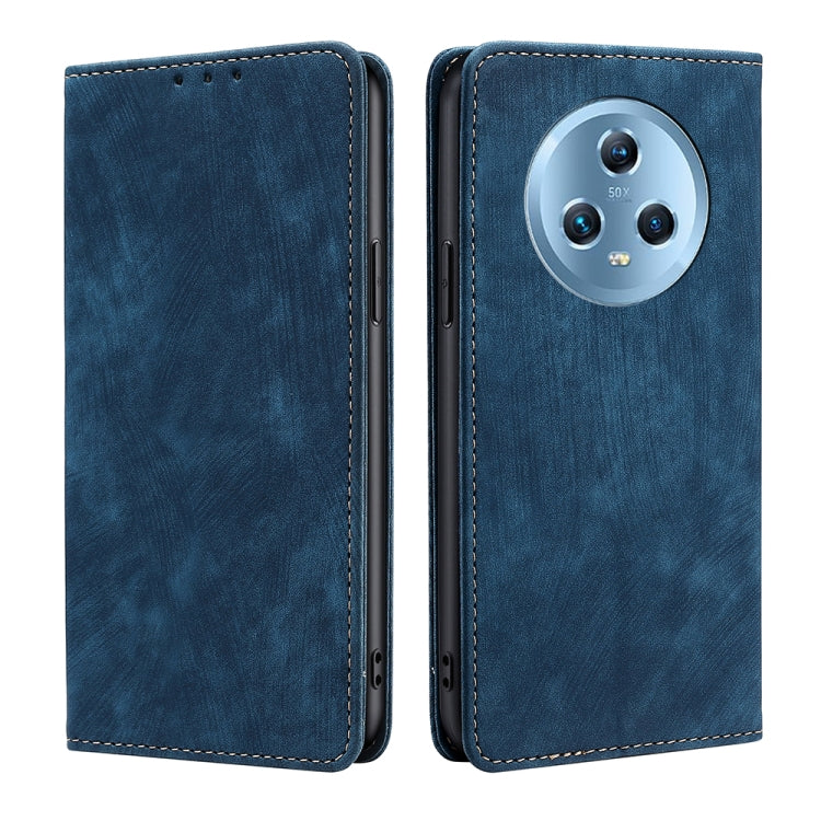 Custodia per telefono in pelle magnetica con spazzola antifurto RFID, For Honor Magic5, For Honor Magic5 Pro, For Honor X5 4G, For Honor X40