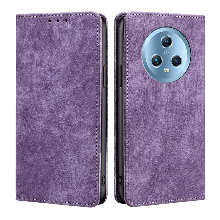 Custodia per telefono in pelle magnetica con spazzola antifurto RFID, For Honor Magic5, For Honor Magic5 Pro, For Honor X5 4G, For Honor X40