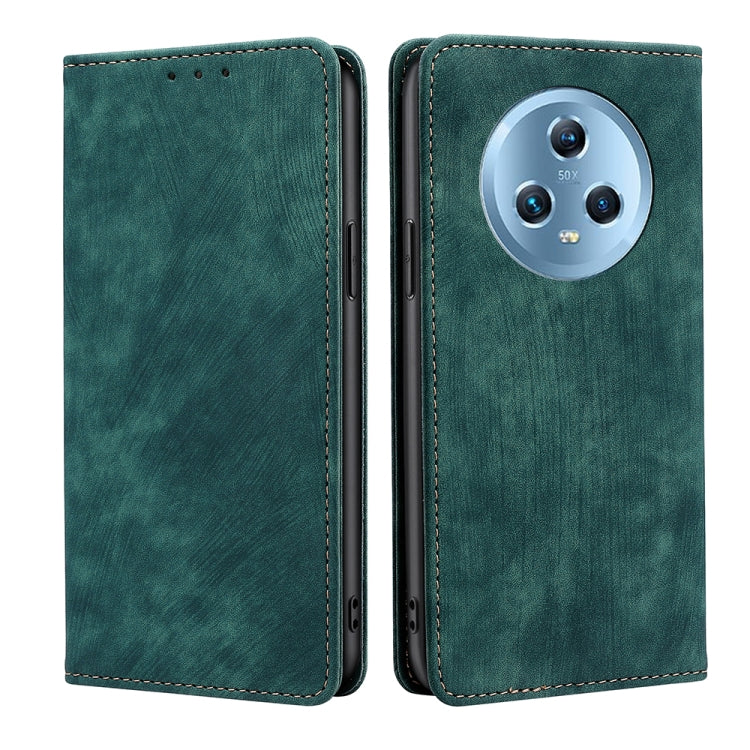 Custodia per telefono in pelle magnetica con spazzola antifurto RFID, For Honor Magic5, For Honor Magic5 Pro, For Honor X5 4G, For Honor X40