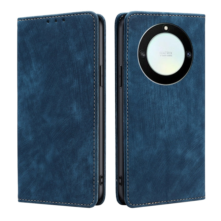 Custodia per telefono in pelle magnetica con spazzola antifurto RFID, For Honor Magic5, For Honor Magic5 Pro, For Honor X5 4G, For Honor X40