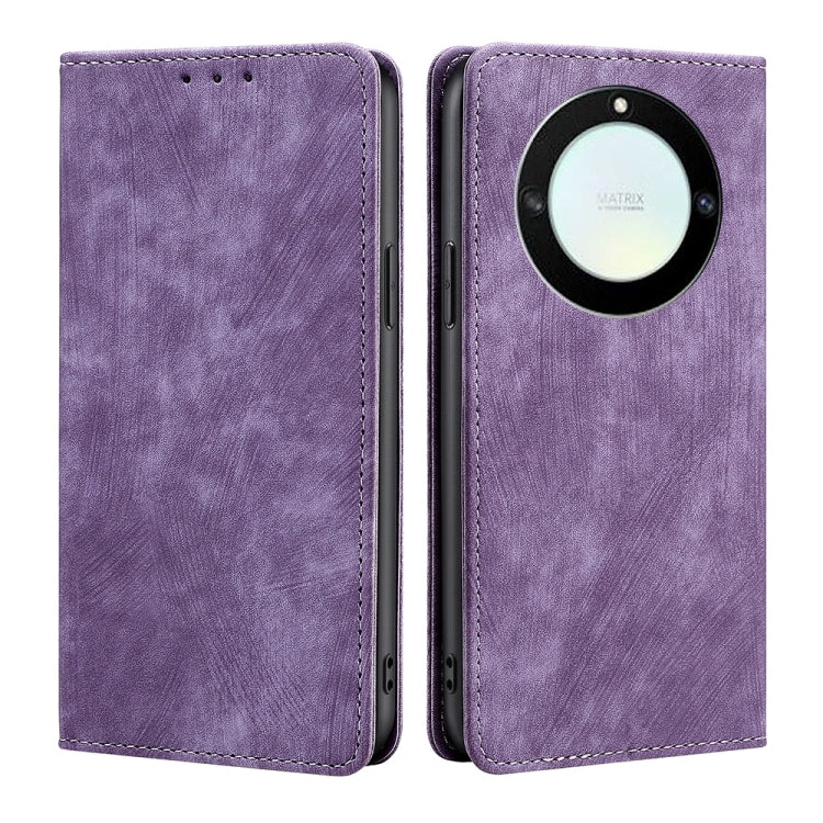Custodia per telefono in pelle magnetica con spazzola antifurto RFID, For Honor Magic5, For Honor Magic5 Pro, For Honor X5 4G, For Honor X40