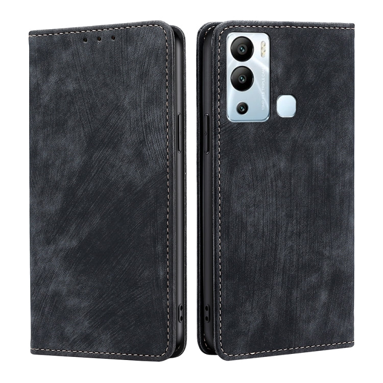 Custodia per telefono in pelle magnetica con spazzola antifurto RFID, For Infinix Hot 12i, For Tecno Camon 19 Neo, For Infinix Hot 20 4G, For Tecno Camon 19 / 19 Pro