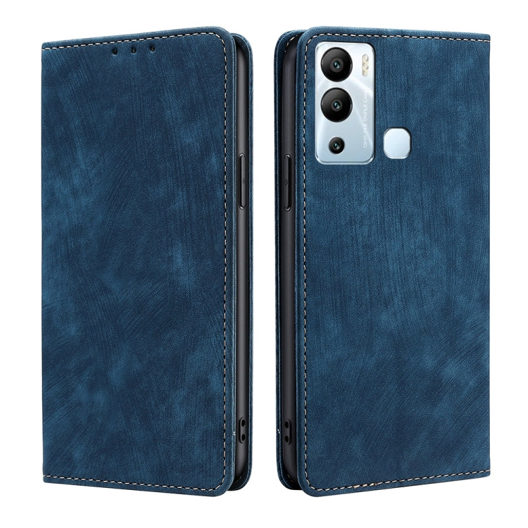 Custodia per telefono in pelle magnetica con spazzola antifurto RFID, For Infinix Hot 12i, For Tecno Camon 19 Neo, For Infinix Hot 20 4G, For Tecno Camon 19 / 19 Pro