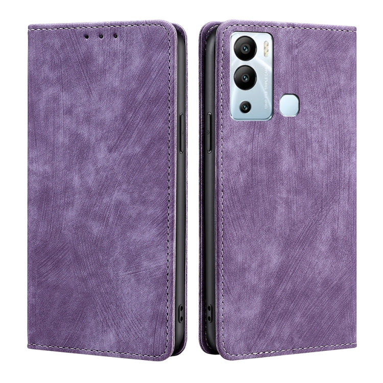 Custodia per telefono in pelle magnetica con spazzola antifurto RFID, For Infinix Hot 12i, For Tecno Camon 19 Neo, For Infinix Hot 20 4G, For Tecno Camon 19 / 19 Pro