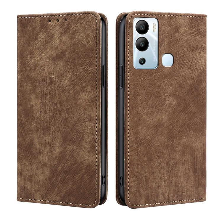 Custodia per telefono in pelle magnetica con spazzola antifurto RFID, For Infinix Hot 12i, For Tecno Camon 19 Neo, For Infinix Hot 20 4G, For Tecno Camon 19 / 19 Pro