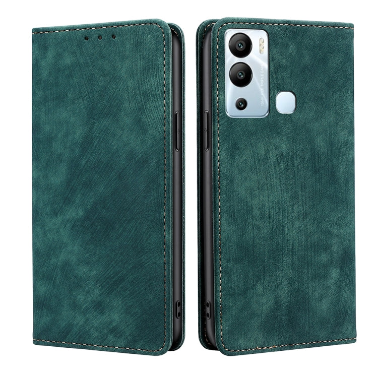 Custodia per telefono in pelle magnetica con spazzola antifurto RFID, For Infinix Hot 12i, For Tecno Camon 19 Neo, For Infinix Hot 20 4G, For Tecno Camon 19 / 19 Pro