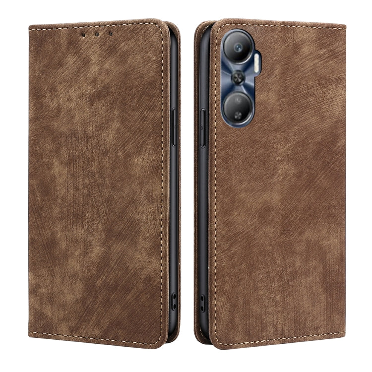 Custodia per telefono in pelle magnetica con spazzola antifurto RFID, For Infinix Hot 12i, For Tecno Camon 19 Neo, For Infinix Hot 20 4G, For Tecno Camon 19 / 19 Pro