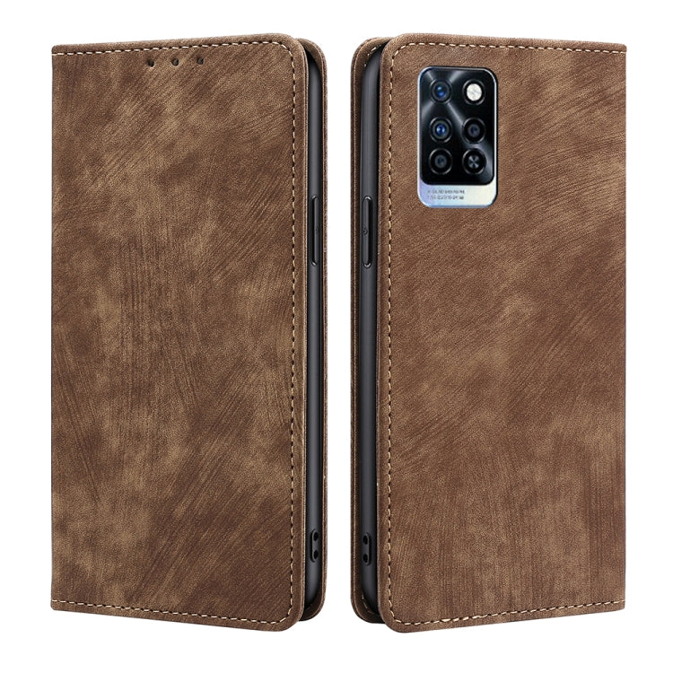 Custodia per telefono in pelle magnetica con spazzola antifurto RFID, For Infinix Hot 20i, For Tecno Pop 6 Pro, For Infinix Hot 20S, For Infinix Note 10 Pro