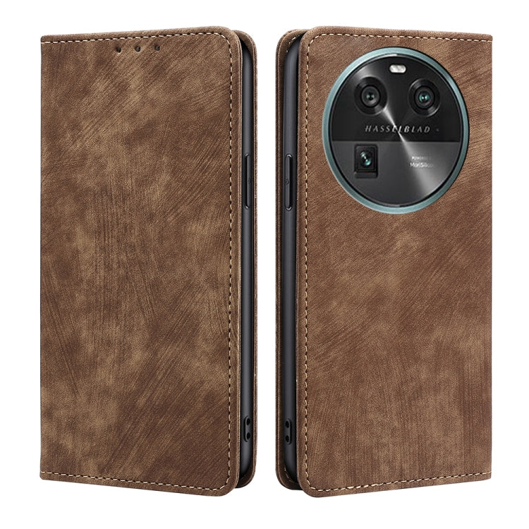 Custodia per telefono in pelle magnetica con spazzola antifurto RFID, For Motorola Moto G Power 2023, For Nokia G22, For OnePlus Ace 2V 5G, For OPPO Find X6 5G