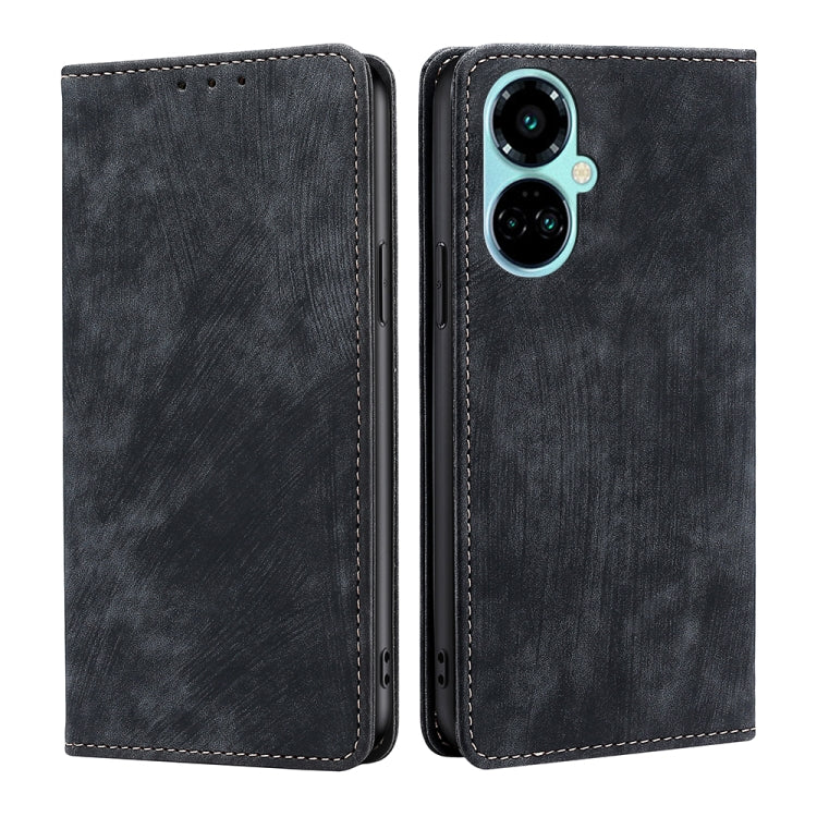 Custodia per telefono in pelle magnetica con spazzola antifurto RFID, For Infinix Hot 12i, For Tecno Camon 19 Neo, For Infinix Hot 20 4G, For Tecno Camon 19 / 19 Pro