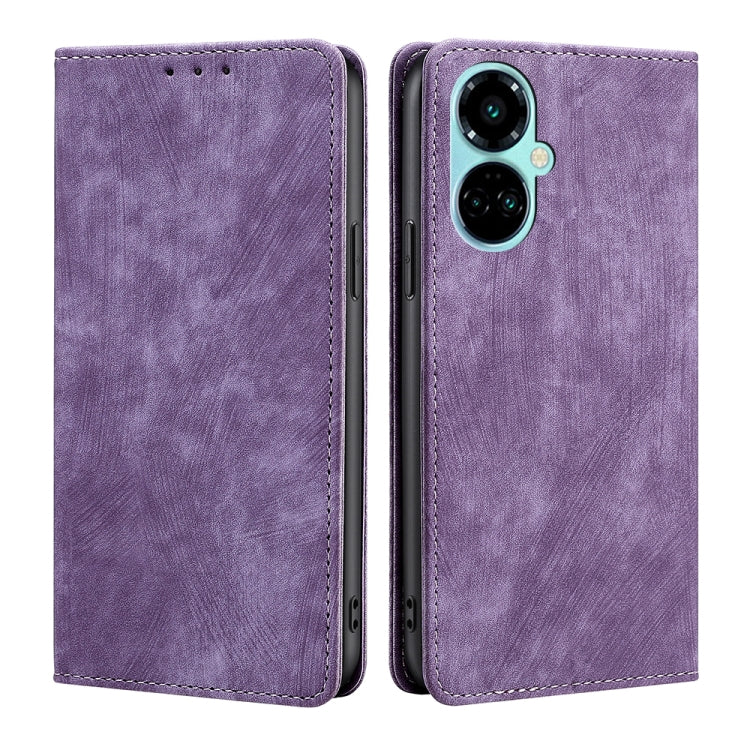 Custodia per telefono in pelle magnetica con spazzola antifurto RFID, For Infinix Hot 12i, For Tecno Camon 19 Neo, For Infinix Hot 20 4G, For Tecno Camon 19 / 19 Pro