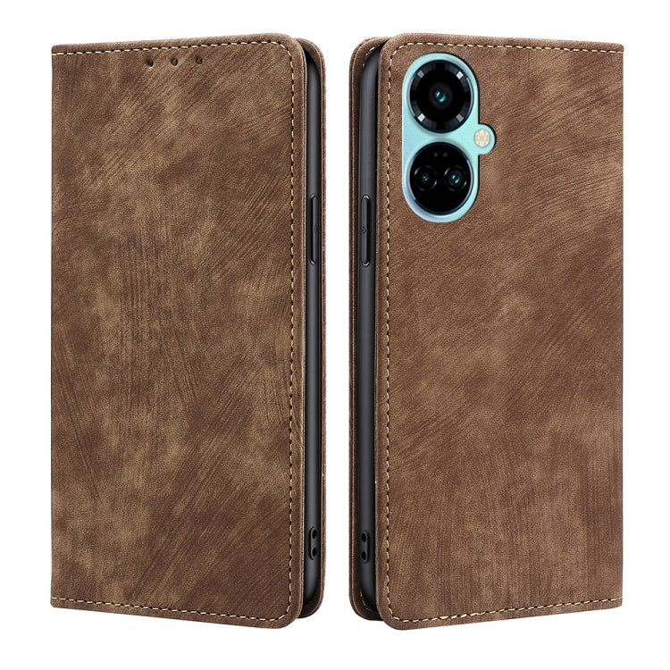 Custodia per telefono in pelle magnetica con spazzola antifurto RFID, For Infinix Hot 12i, For Tecno Camon 19 Neo, For Infinix Hot 20 4G, For Tecno Camon 19 / 19 Pro