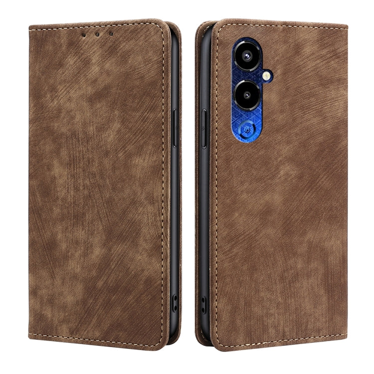 Custodia per telefono in pelle magnetica con spazzola antifurto RFID, For Tecno Pova 4, For Infinix Note 11, For Tecno Pova 4 Pro, For Infinix Smart 6 Plus