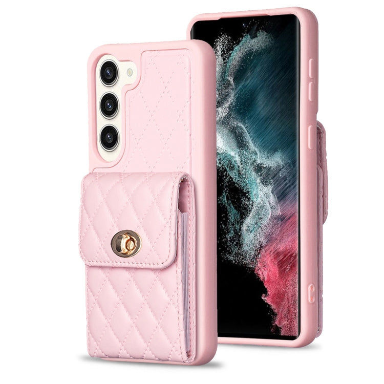 Custodia in pelle rombica a portafoglio per Samsung Galaxy S23+, S23 Ultra, S22