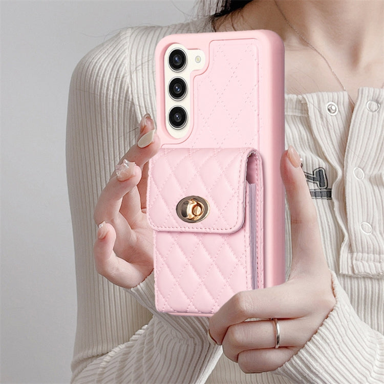 Custodia in pelle rombica a portafoglio per Samsung Galaxy S23+, S23 Ultra, S22