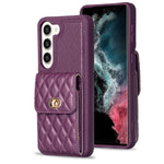 Custodia in pelle rombica a portafoglio per Samsung Galaxy S23+, S23 Ultra, S22