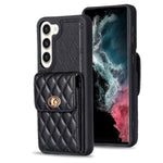 Custodia in pelle rombica a portafoglio per Samsung Galaxy S23+, S23 Ultra, S22