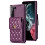 Custodia in pelle rombica a portafoglio per Samsung Galaxy S23+, S23 Ultra, S22