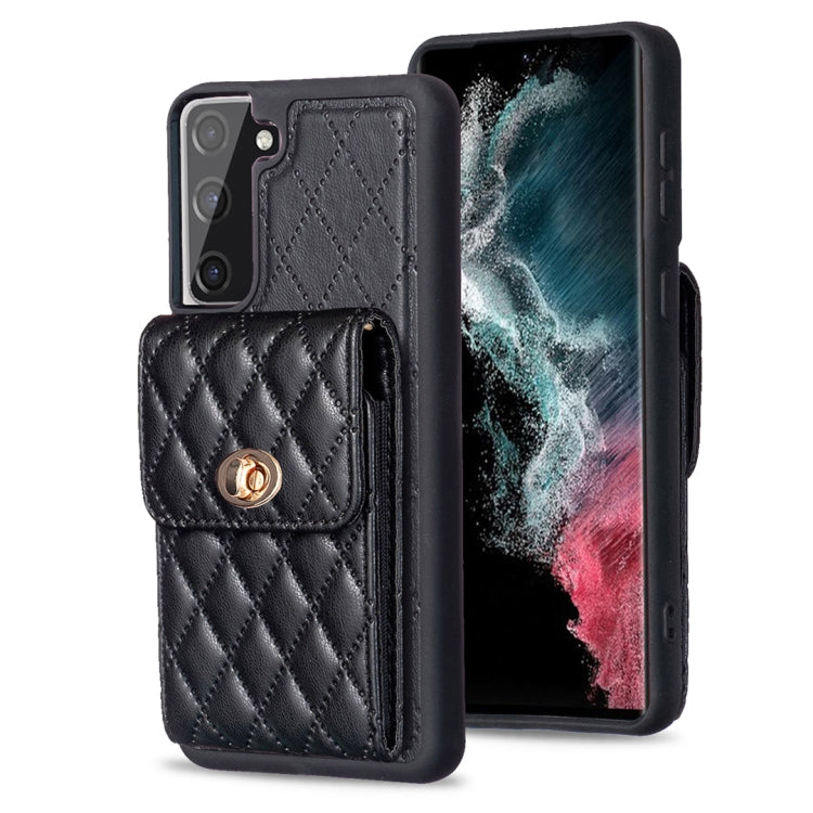 Custodia in pelle rombica a portafoglio per Samsung Galaxy S23+, S23 Ultra, S22