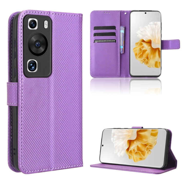 Custodia in pelle con trama a diamante per Huawei P60