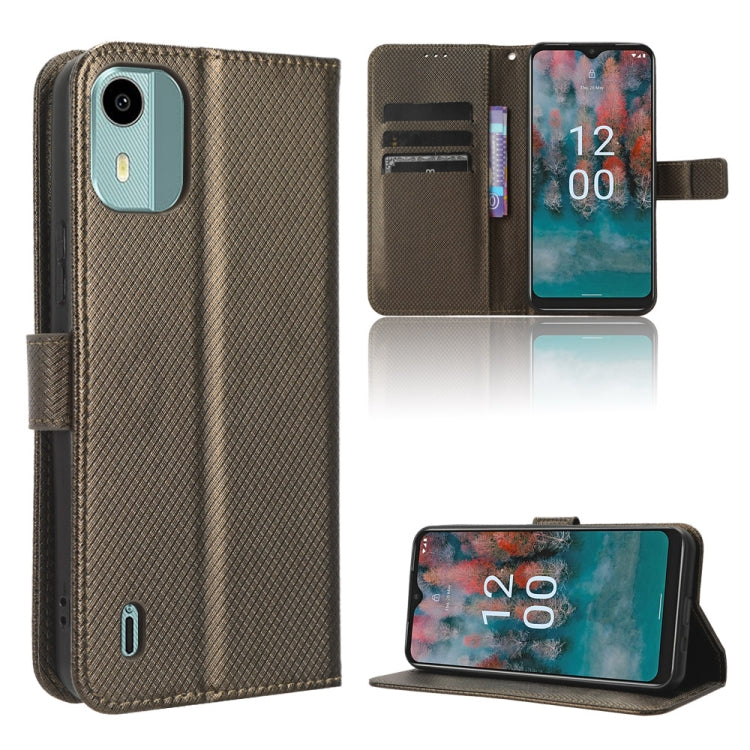 Custodia in pelle con trama a diamante per Nokia C22
