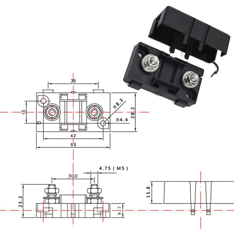 Portafusibili auto 4 in 1 ANS-H con fusibili 30A-150A