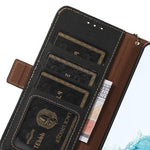 Custodia portafoglio in pelle con RFID per Samsung Galaxy M54