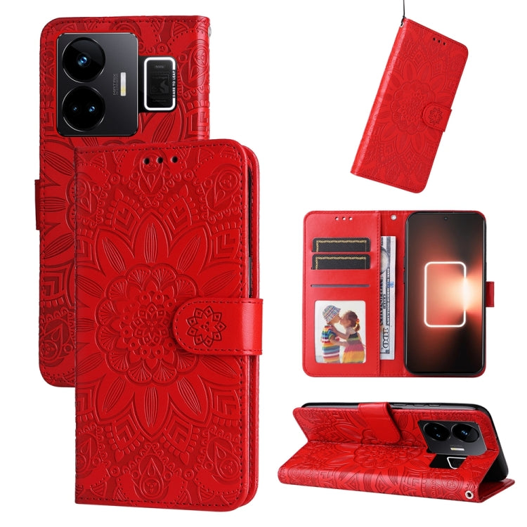 Custodia per telefono in pelle di girasole goffrata, For Realme C55, For Realme GT Neo 5 5G / GT3