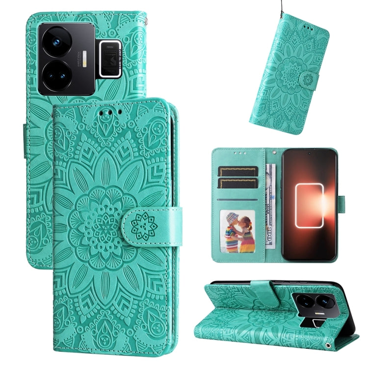Custodia per telefono in pelle di girasole goffrata, For Realme C55, For Realme GT Neo 5 5G / GT3