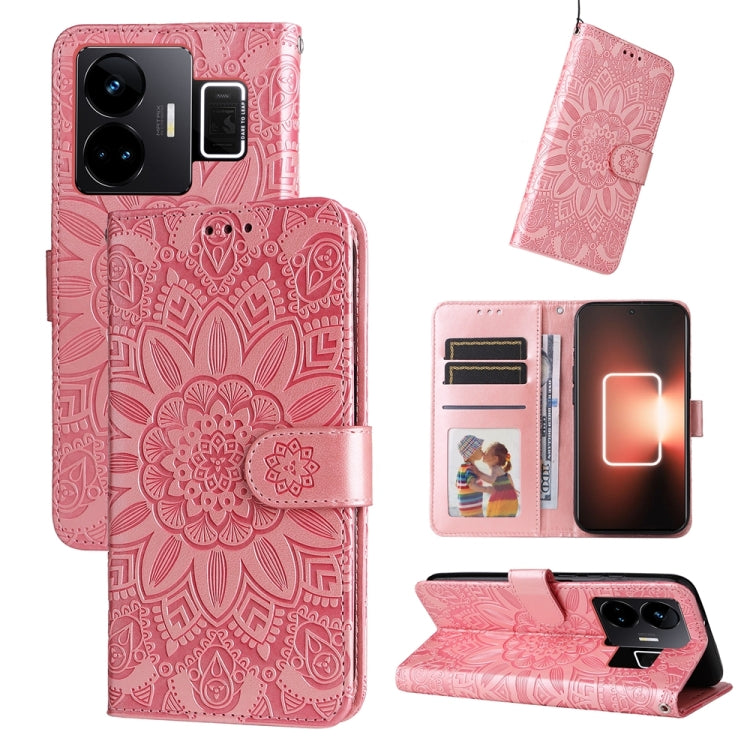 Custodia per telefono in pelle di girasole goffrata, For Realme C55, For Realme GT Neo 5 5G / GT3