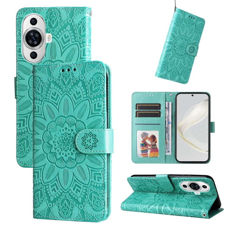 Custodia per telefono in pelle di girasole goffrata, For Huawei nova 11