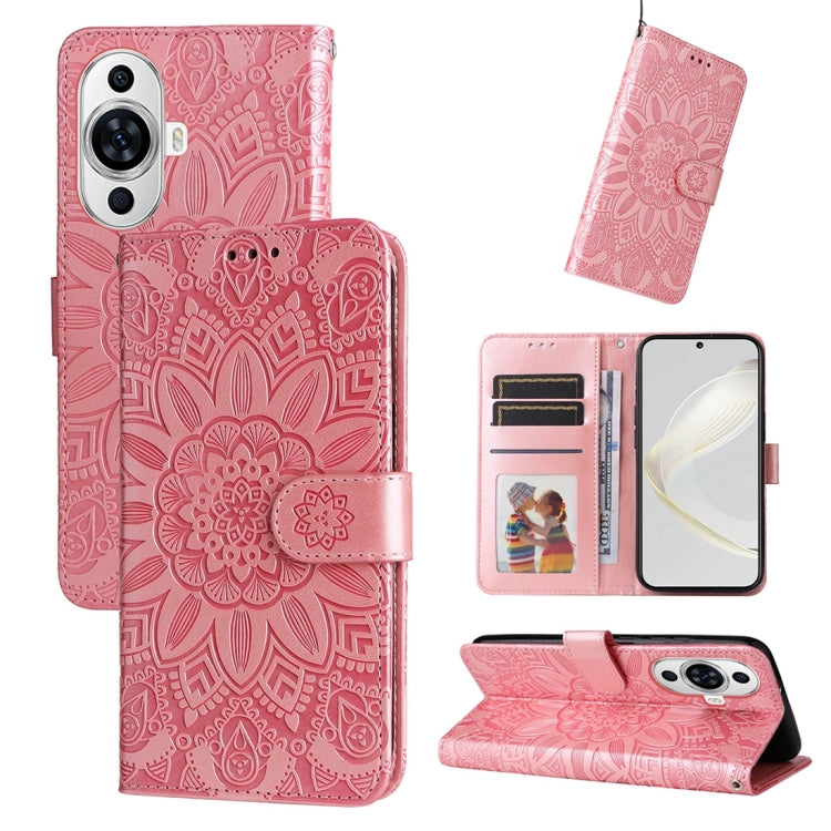Custodia per telefono in pelle di girasole goffrata, For Huawei nova 11