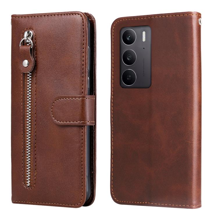 Custodia in pelle con cerniera per Realme 14