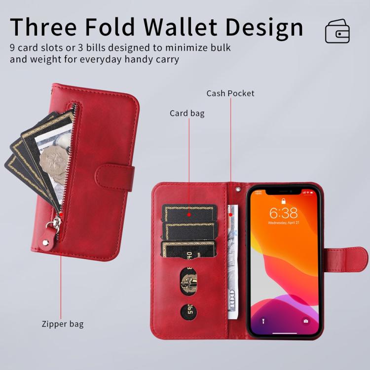Custodia in pelle con cerniera per Realme 13+ e modelli