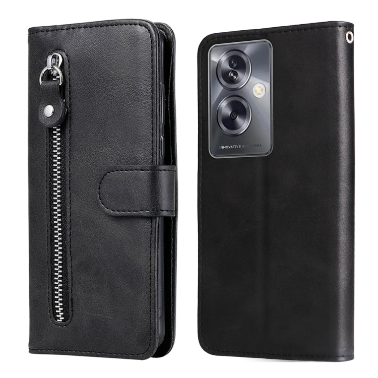 Custodia per telefono in pelle con cerniera in vitello alla moda, For OPPO A79 5G