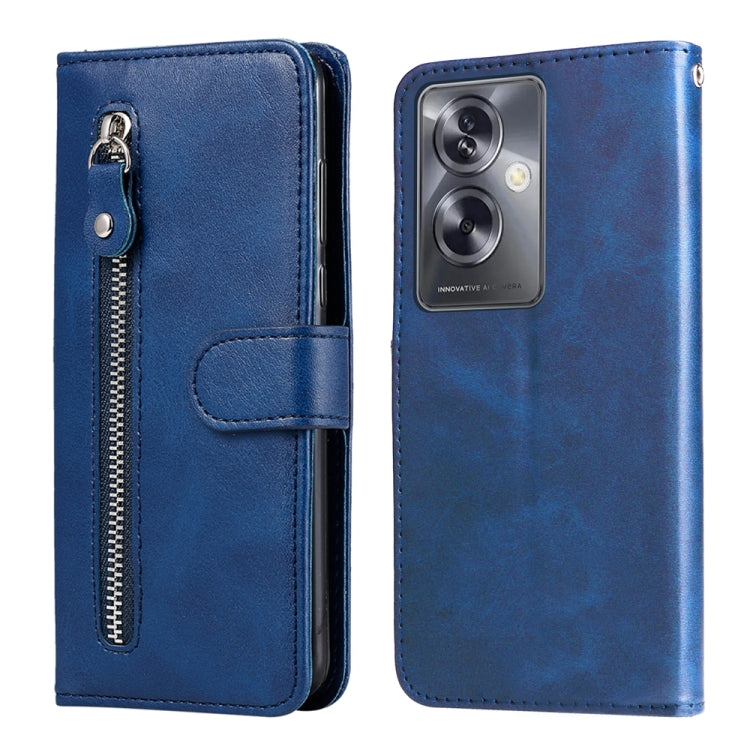 Custodia per telefono in pelle con cerniera in vitello alla moda, For OPPO A79 5G