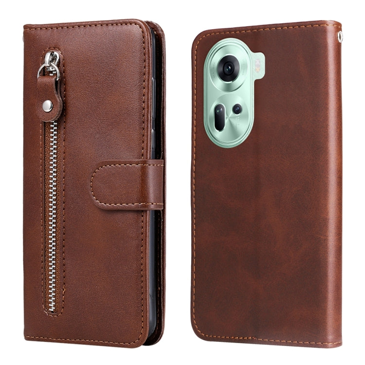 Custodia in pelle con cerniera per OPPO Reno11 5G
