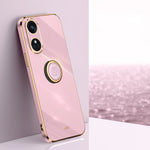 XINLI custodia per telefono in TPU elettrolitico con bordo dritto 6D con supporto per anello, For OPPO A2X, For OPPO Reno8 T 4G