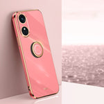 XINLI custodia per telefono in TPU elettrolitico con bordo dritto 6D con supporto per anello, For OPPO A2X, For OPPO Reno8 T 4G