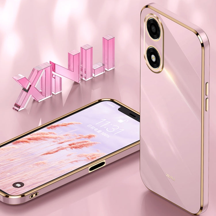 XINLI custodia per telefono in TPU elettrolitico con bordo dritto 6D con supporto per anello, For OPPO A2X, For OPPO Reno8 T 4G