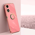 XINLI custodia per telefono in TPU elettrolitico con bordo dritto 6D con supporto per anello, For OPPO A2X, For OPPO Reno8 T 4G