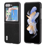 Custodia in vera pelle con bordo nero per Samsung Galaxy Z Flip6