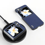 Custodia in vera pelle con bordo nero per Samsung Galaxy Z Flip6