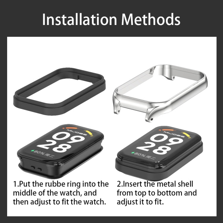 Guscio in metallo con cinturino per Xiaomi Smart Band 8