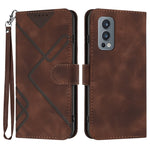 Custodia per cellulare in pelle con motivo a linea, For OnePlus Nord 2 5G, For OnePlus 9 Pro, For OnePlus 9, For OnePlus 8 Pro