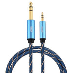 Cavo AUX Jack 3,5 mm a 6,35 mm placcato oro treccia nylon